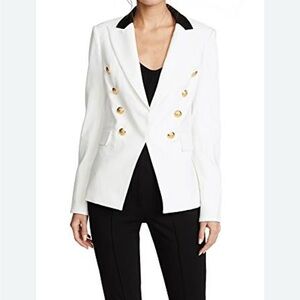 Veronica Beard White Blazer with Gold Buttons